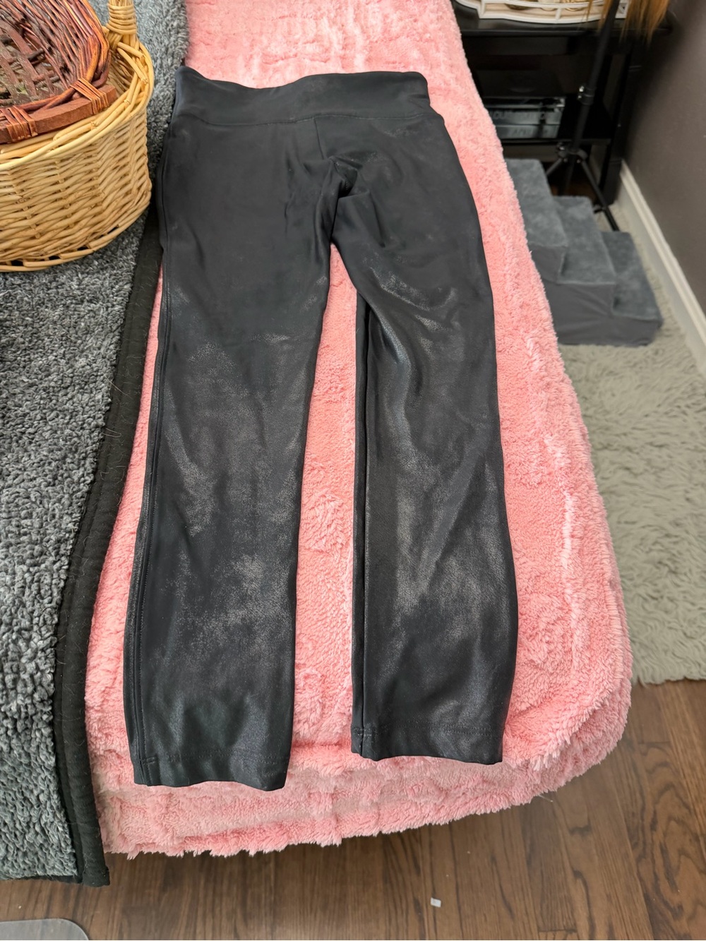 SPANX Women’s Straight Leg Faux Leather Leggings in Black